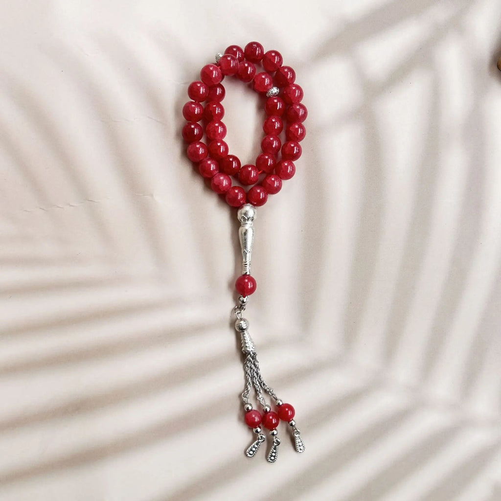 4pcs 22.50 2X FOR FREE 10mm 33 Beads Natural Stone Muslim Bracelet Jewelry Women Rosary Beads Ramadan Eid Gifts Handmade Arabic Islam Prayer Beads
