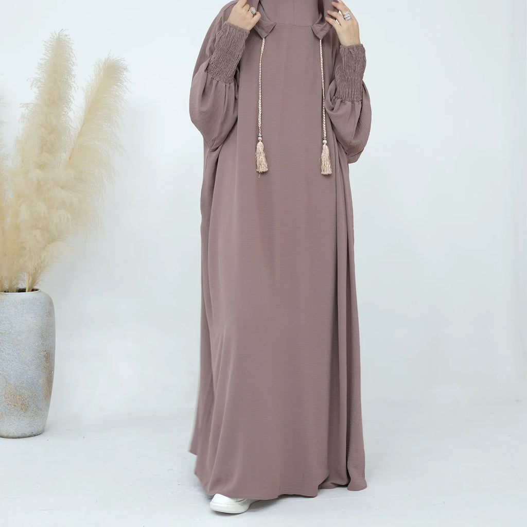2024 Clothes for Muslim Women Fashion Summer Autumn Muslim Long Sleeve Solid Color Long Abaya Hijab Dress Kaftan Abaya Dubai