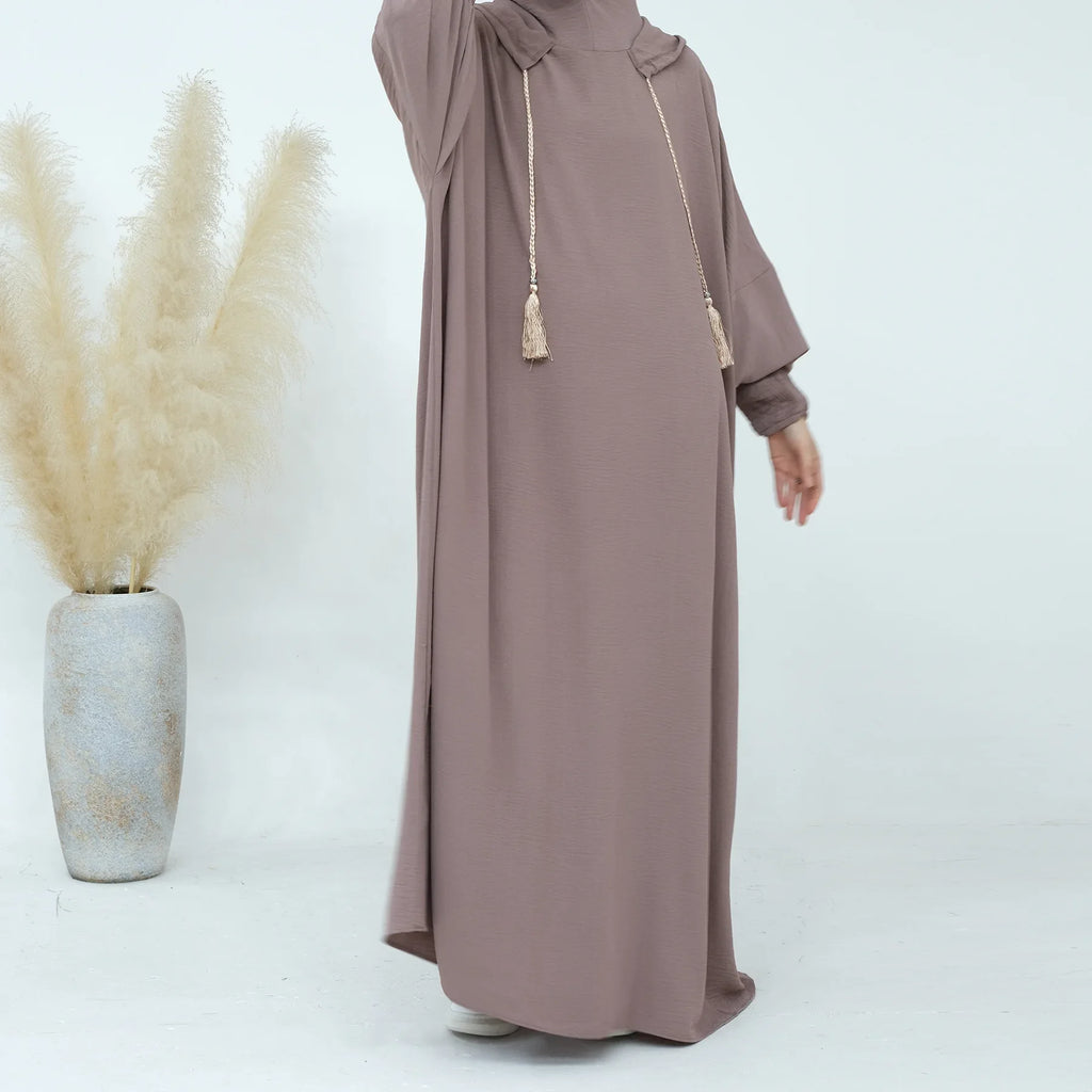 2024 Clothes for Muslim Women Fashion Summer Autumn Muslim Long Sleeve Solid Color Long Abaya Hijab Dress Kaftan Abaya Dubai