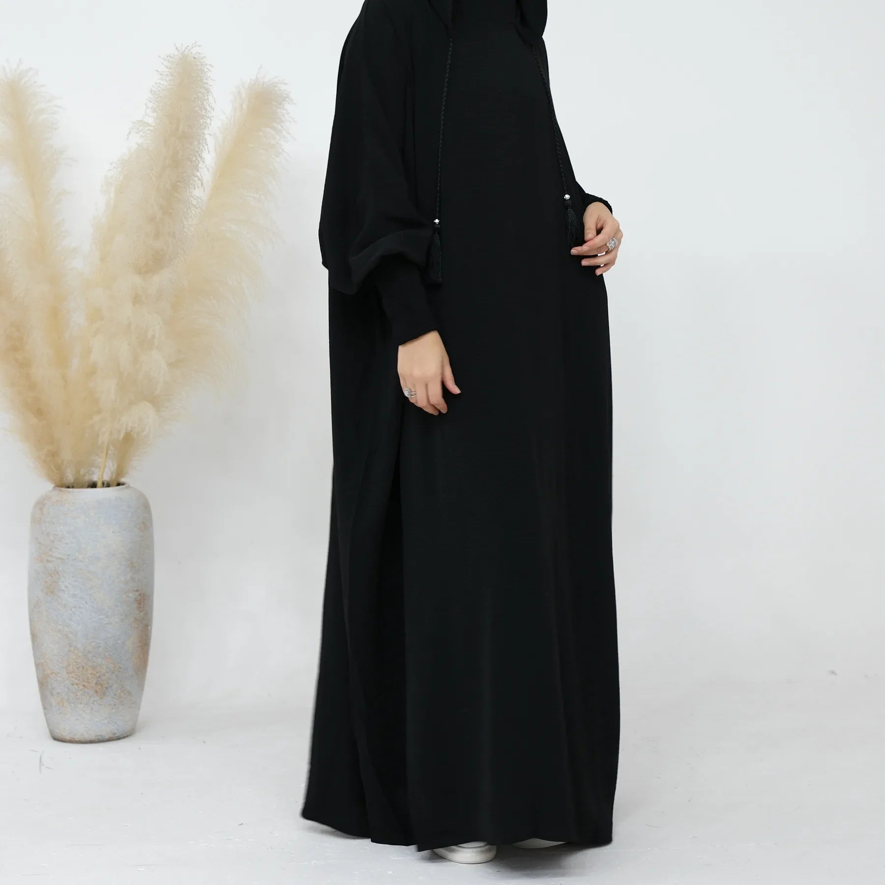 2024 Clothes for Muslim Women Fashion Summer Autumn Muslim Long Sleeve Solid Color Long Abaya Hijab Dress Kaftan Abaya Dubai
