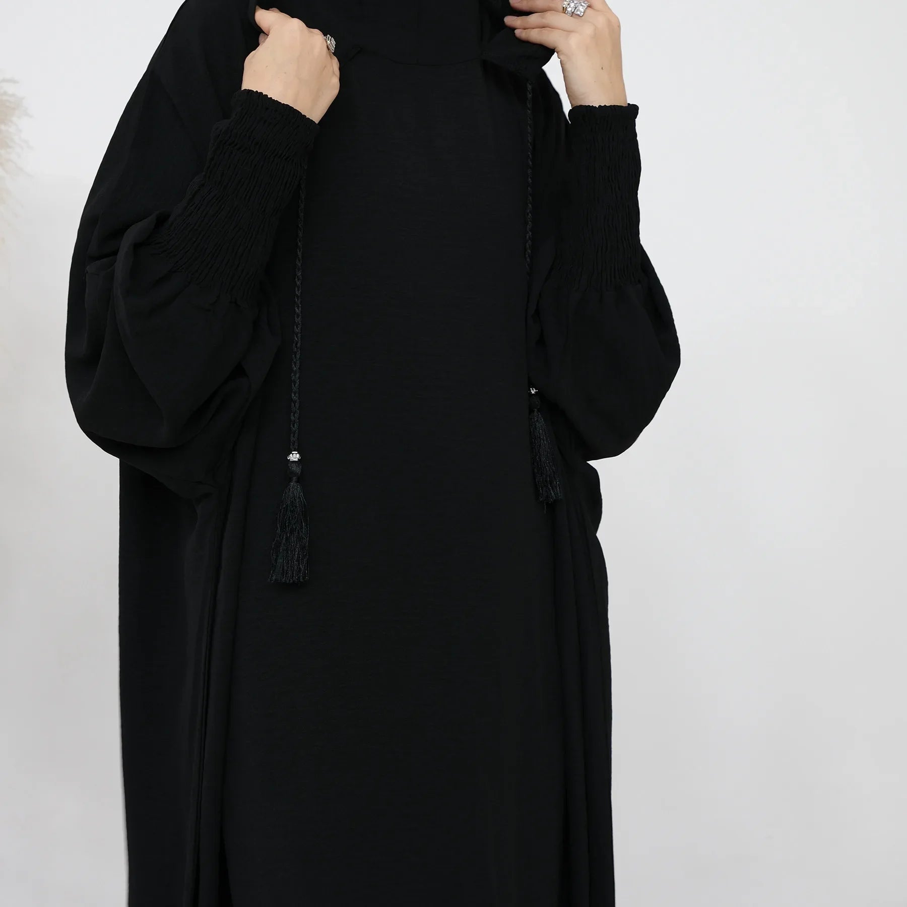 2024 Clothes for Muslim Women Fashion Summer Autumn Muslim Long Sleeve Solid Color Long Abaya Hijab Dress Kaftan Abaya Dubai