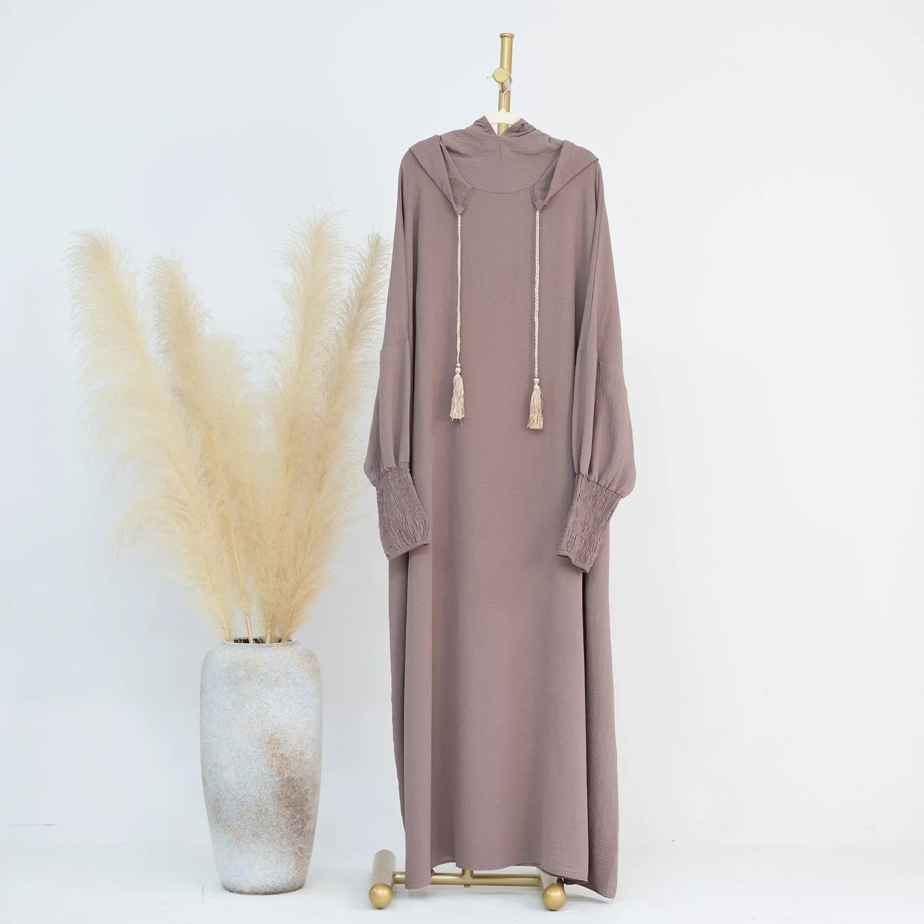 2024 Clothes for Muslim Women Fashion Summer Autumn Muslim Long Sleeve Solid Color Long Abaya Hijab Dress Kaftan Abaya Dubai