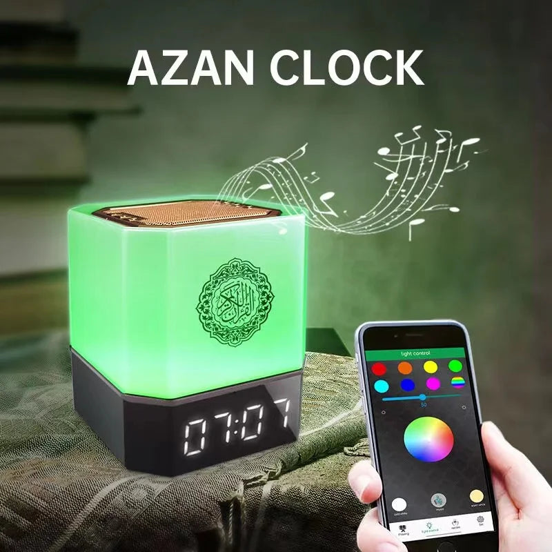 Quran Azan Clock Koran Islamic Muslim Bright Night Light Lamp Holy Bluetooth Speaker Wireless Portable Arab Ramadan Caixa De Som