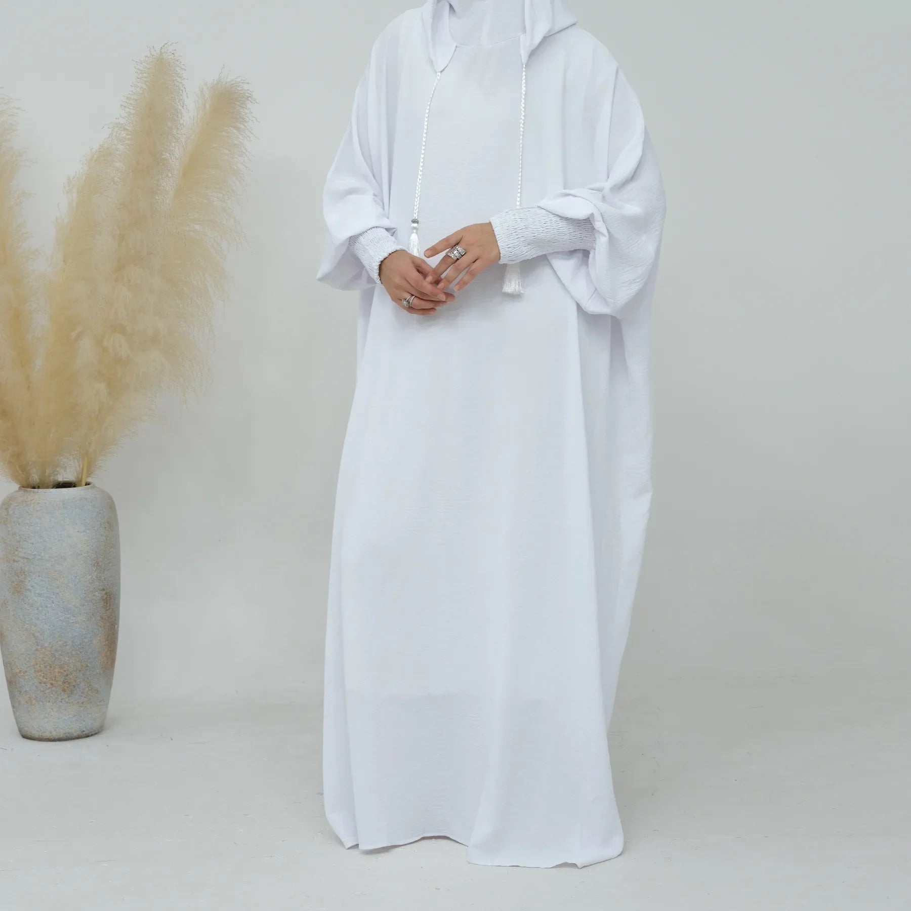 2024 Clothes for Muslim Women Fashion Summer Autumn Muslim Long Sleeve Solid Color Long Abaya Hijab Dress Kaftan Abaya Dubai