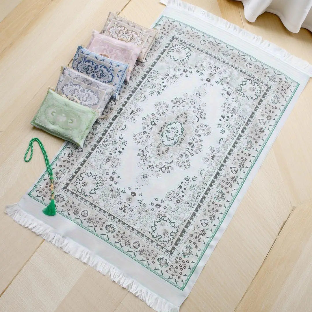 Muslim Prayer Rug With Prayer Beads and Portable Bag Muslim Gift Islamic  Soft Mat Gifts Set Turkish Carpet For Ramadan Eid Hajj