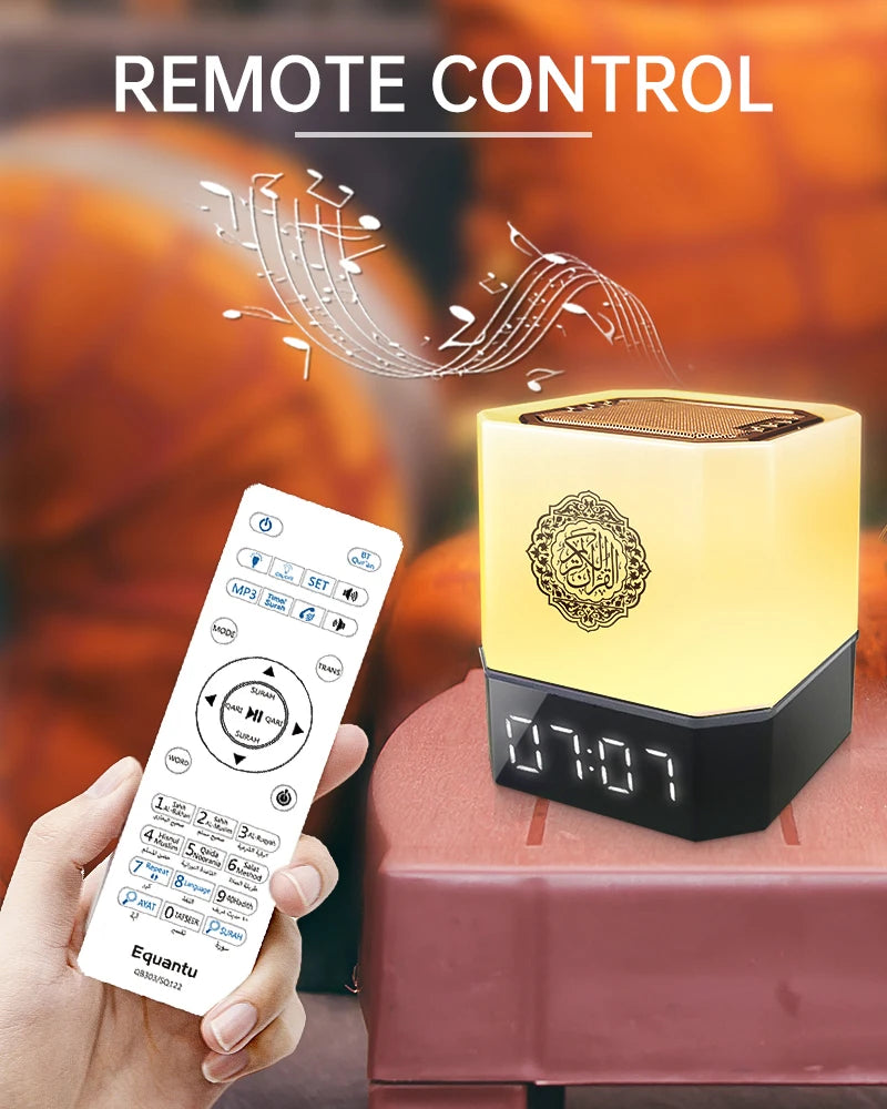 Quran Azan Clock Koran Islamic Muslim Bright Night Light Lamp Holy Bluetooth Speaker Wireless Portable Arab Ramadan Caixa De Som