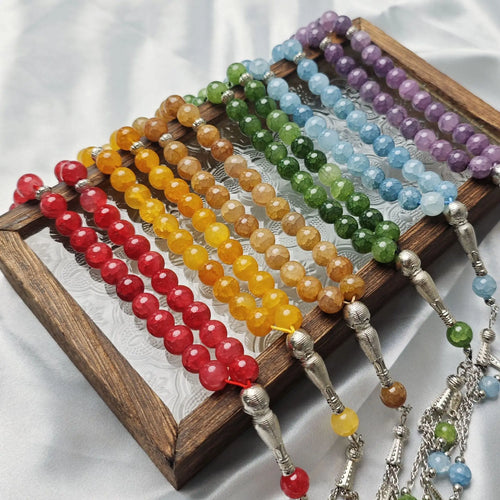 4pcs 22.50 2X FOR FREE 10mm 33 Beads Natural Stone Muslim Bracelet Jewelry Women Rosary Beads Ramadan Eid Gifts Handmade Arabic Islam Prayer Beads
