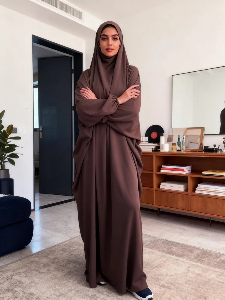 Muslim Prayer Garment Dress Wp,em Women Hijab Dress Abaya Hooded  Long Khimar Jilbab Burka Eid Abayas Gown Eid Niqab Ramadan