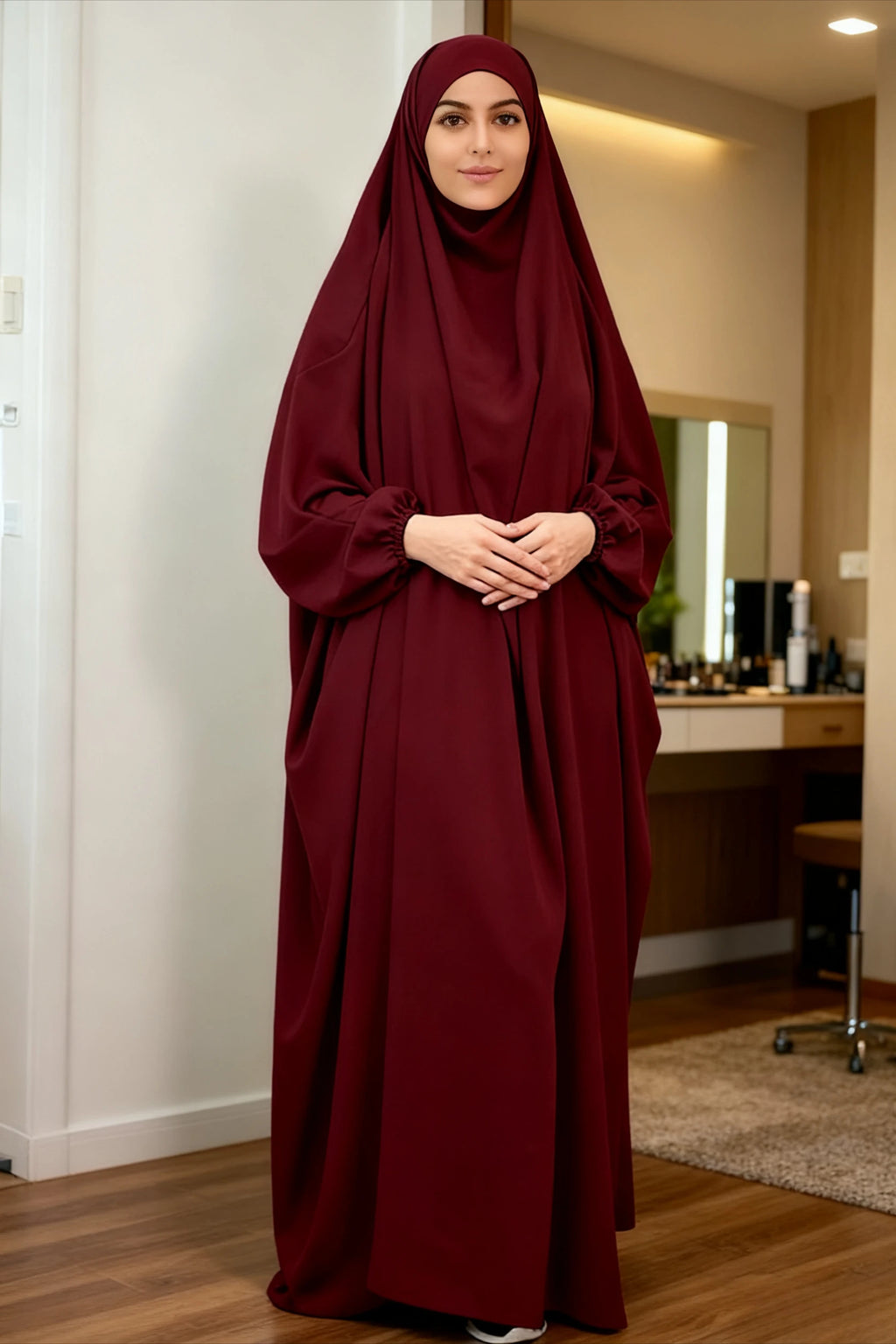 Muslim Prayer Garment Dress Wp,em Women Hijab Dress Abaya Hooded  Long Khimar Jilbab Burka Eid Abayas Gown Eid Niqab Ramadan