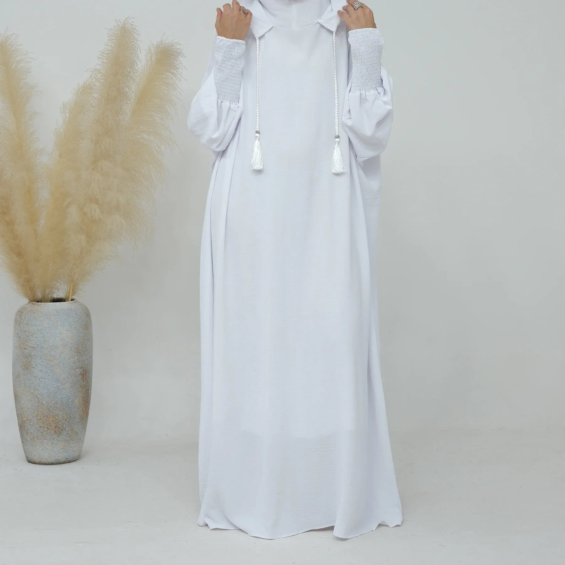 2024 Clothes for Muslim Women Fashion Summer Autumn Muslim Long Sleeve Solid Color Long Abaya Hijab Dress Kaftan Abaya Dubai