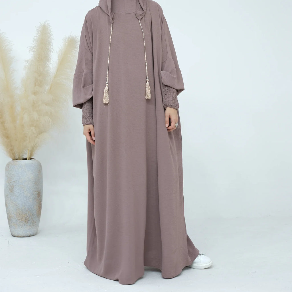 2024 Clothes for Muslim Women Fashion Summer Autumn Muslim Long Sleeve Solid Color Long Abaya Hijab Dress Kaftan Abaya Dubai