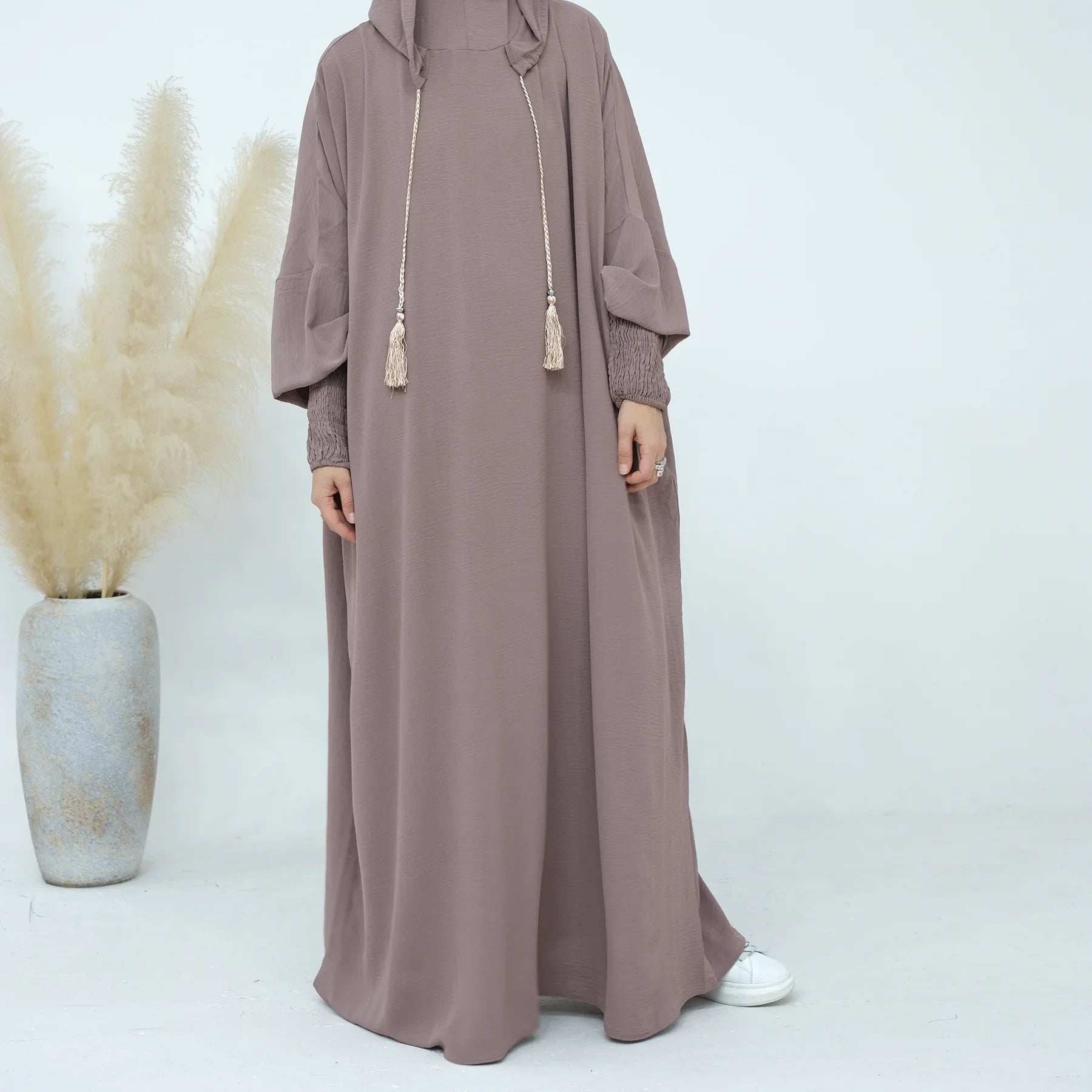 2024 Clothes for Muslim Women Fashion Summer Autumn Muslim Long Sleeve Solid Color Long Abaya Hijab Dress Kaftan Abaya Dubai