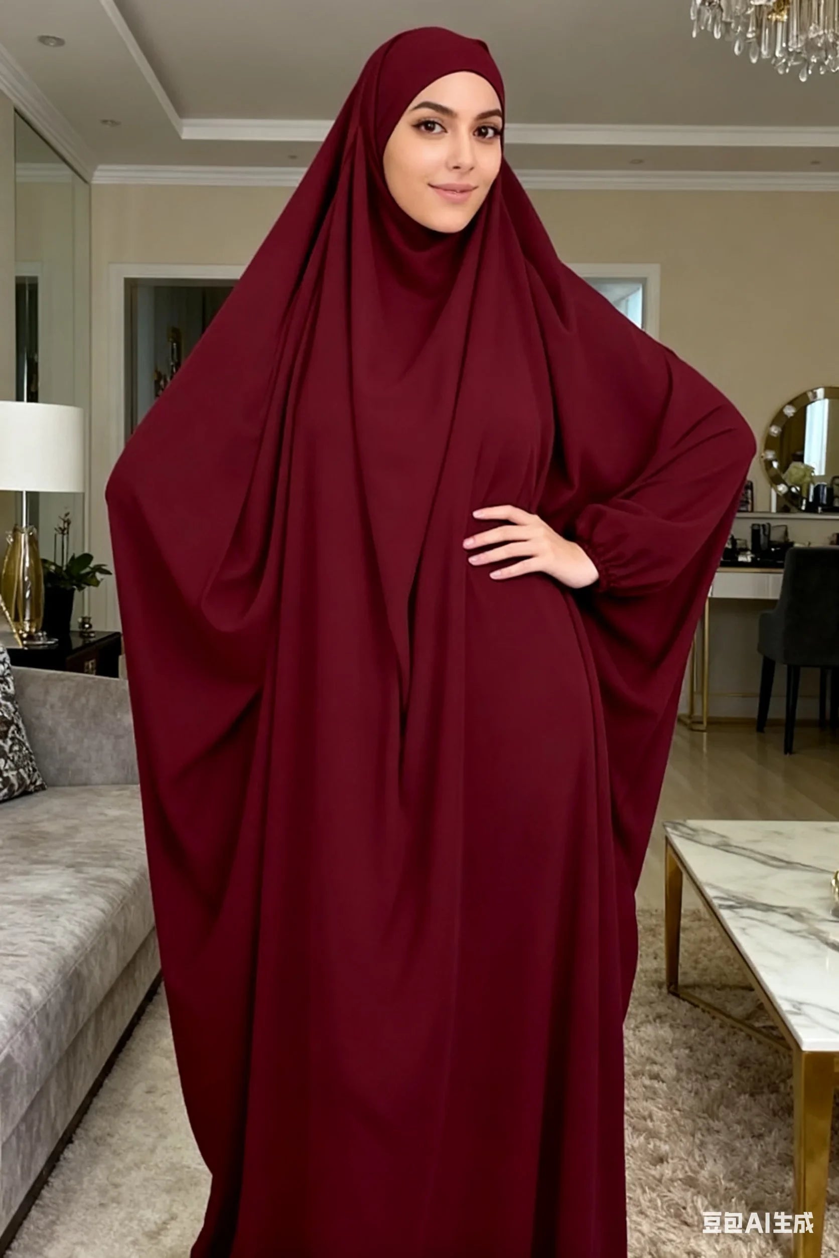 Muslim Prayer Garment Dress Wp,em Women Hijab Dress Abaya Hooded  Long Khimar Jilbab Burka Eid Abayas Gown Eid Niqab Ramadan