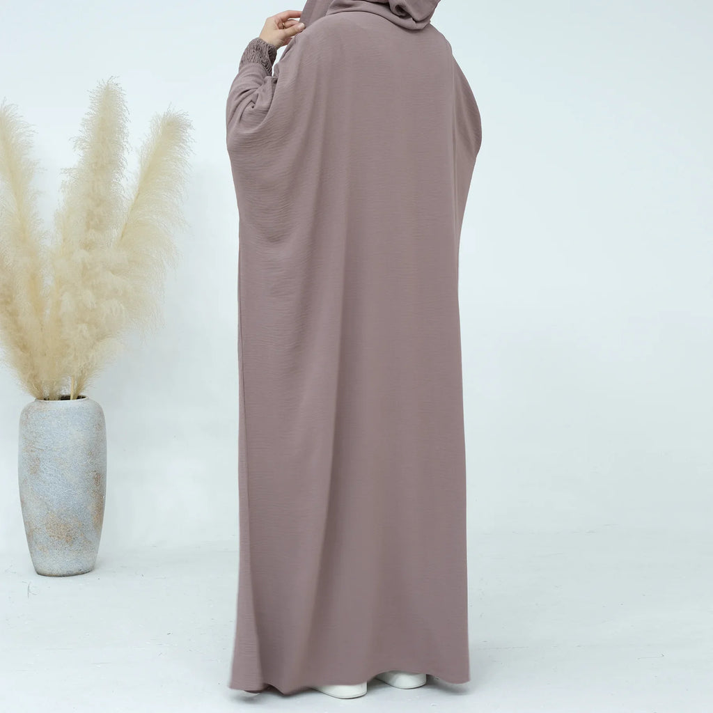 2024 Clothes for Muslim Women Fashion Summer Autumn Muslim Long Sleeve Solid Color Long Abaya Hijab Dress Kaftan Abaya Dubai